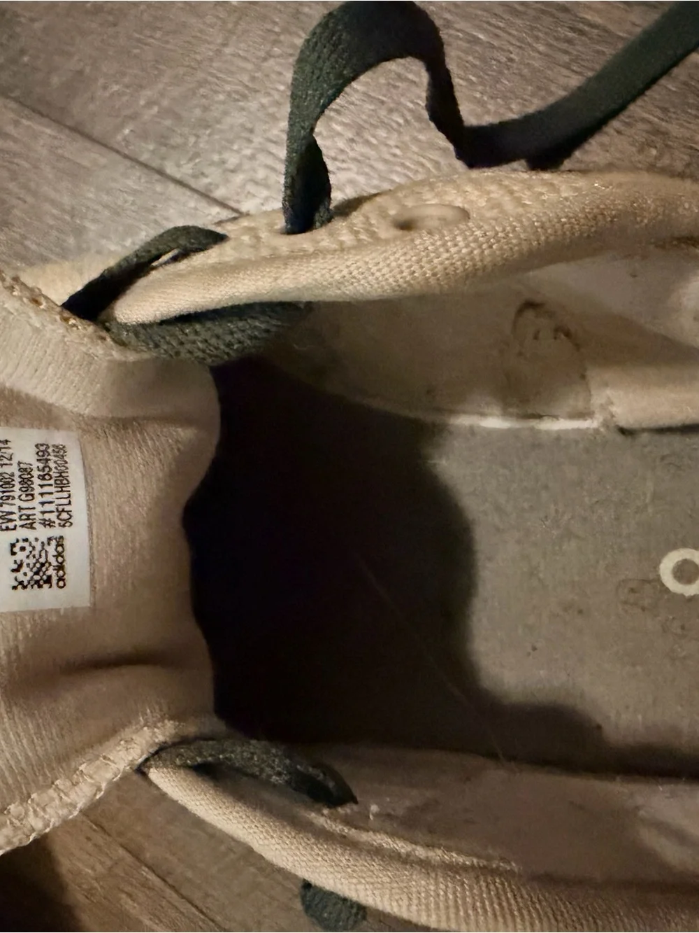 adidas Beige hemp Sneakers with Olive Green Laces men’s size 10